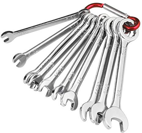 Andux Zone Mini-Maulschlüssel 10 Stück-Set offenes Ende und Kastenende SAE MNBS-02