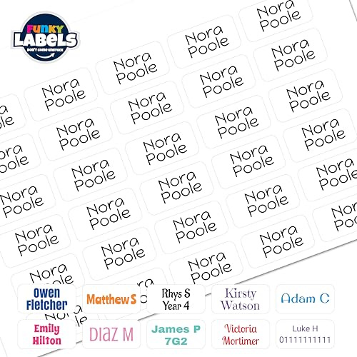 Personalised Stick On Clothing Name Labels – Washable No Iron Name Tags for School & Nursery Clothes – Waterproof Self Adhesive Custom Name Stickers (30 Pack)