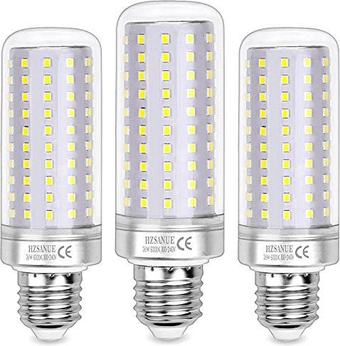 HZSANUE LED Ampoules 26W, 200W Ampoules à incandescence équivalentes, 3000Lm, 6000K Blanc Froid, E27 Vis Edison, Paquet de 3