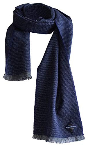 Borges & Scott Irish Lambswool Scarf - 100% Irish Wool - Made in Ireland - Blue Grey