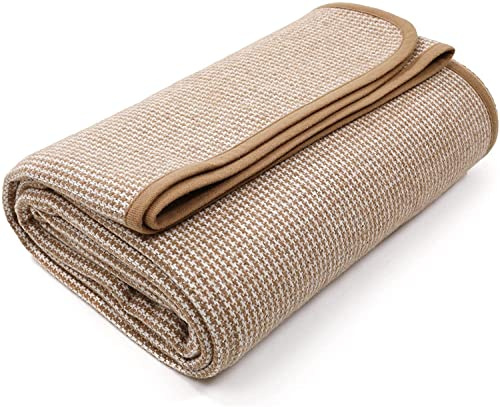 ACUSHLA Coperta di lana merino, Coperta Lavorata a Maglia Disegno Nordic Coperta divano Ideale per Esterni, Campeggio, Divano Letto, Viaggi- Coperta in Lana Super Morbida 160 x 200 cm