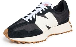 New Balance Women's 327 Sneaker, Black/White, 7.5