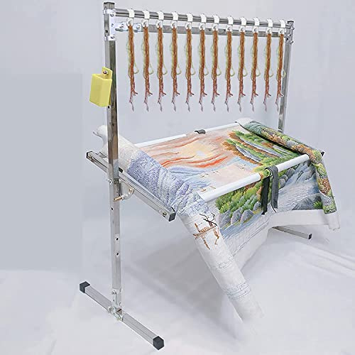 Soporte ajustable para punto de cruz - Marco de suelo de acero inoxidable | Soporte de costura y mesa para rodillas | Ocio creativo y bordado