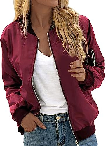 Hsternexy Bomberjacke Damen Blumenmuster Leichte Sommerjacke Frühlingsjacke Sommer Reißverschluss Kurz Pilotenjacke Blouson Jacke Dünne Langarm Übergangsjacke College Jacke Mädchen Fliegerjacke