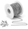 TNSLAND 10M Chaîne à Boules en Acier Inoxydable, Chaîne à Boules Argent 2.4 mm de Diamètre avec 50 Connecteurs de Chaîne à Boules pour la décoration DIY, projets d'artisanat de porte-clés Tag Lanyards