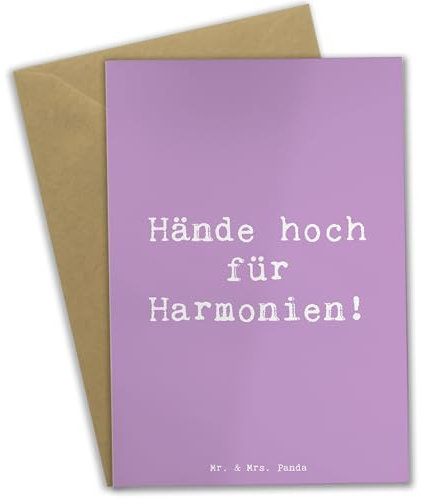 Mr. & Mrs. Panda Grußkarte Spruch Theremin Harmonie - Geschenk, Hände hoch, elektronisches Musikinstrument, Musikliebhaber, handgefertigte Produkte, Geschenkideen, Klänge, Klang, Musikfans, Geigen