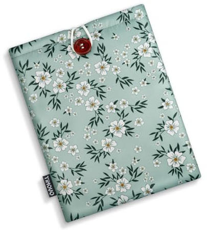 TiMOVO Sleeve Case for 7 E-Reader Book, Paperwhite and Colorsoft Signature Edition (2024 Released), Protective Pouch Bag Case Cover for 6-7 Inch kobo eReader, Green&Flower