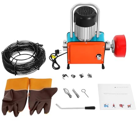 Nettoyeur de tuyaux électrique 1000 W 12 m Ressort en acier inoxydable pour tuyaux de 20 à 150 mm Protection IP44 400 tr/min Moteur en cuivre pur à quatre pieds