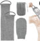3 Piezas Depurador de Espalda, JINSIHU Correa Exfoliante Natural Guante Exfoliante Correa para el Lavado de Espalda Bolsa de Jabón para Una Limpieza Profunda para Hombres y Mujeres(Gris)