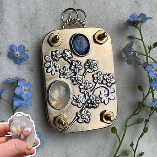 SIAMZYWV Micro Flower Press, Médaillon fonctionnel Micro Flower Press Plantes Arts & Artisanat Pressing en métal, pour les amateurs d'art et d'artisanat, cadeaux pour les amoureux des plantes (trèfle)
