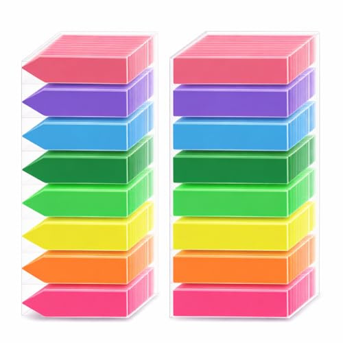 2400PCS Marque Page Adhesif Laminés, Notes Autocollants Translucides 8 Couleurs, Onglets d’Index Couleurs en Repositionnables pour Livre, Cahier, Dossier, Agenda, Classement et Bureau