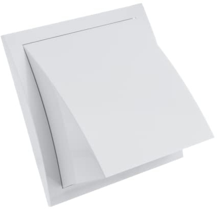 Ø 125mm Ventilationsgaller med Regn-/ Vindskydd och Backventil - ABS-plast Vit