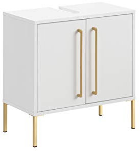 Schildmeyer Gloria Waschbeckenunterschrank 148428, weiß Gold, 61,2 x 57,1 x 30,1 cm