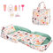 HappyVk - Cama para muñecas - Moisés portátil para muñecas de hasta 53 cm - Bolso para niña - El Juego para muñecas Incluye Manta, Almohada y 7 Accesorios para muñecas - Diseño de Amor
