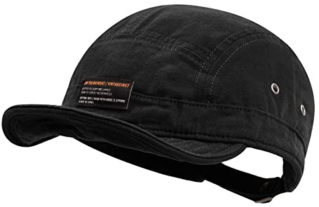 Clakllie Gorra suave, visera corta, 5 paneles, gorra de béisbol, gorra ajustable, gorras para hombre y mujer, de algodón, gorra de camionero vintage, DY09-Black, Talla única