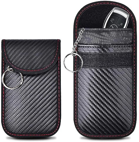 AYNKH 2 Pcs Funda Bloqueadora de Señal RFID, Faraday Bolsa Protectora Anti RFID/WiFi/gsm/LTE/NFC, Protección Antirrobo Para Llaves de Coche, Moto y Ingreso