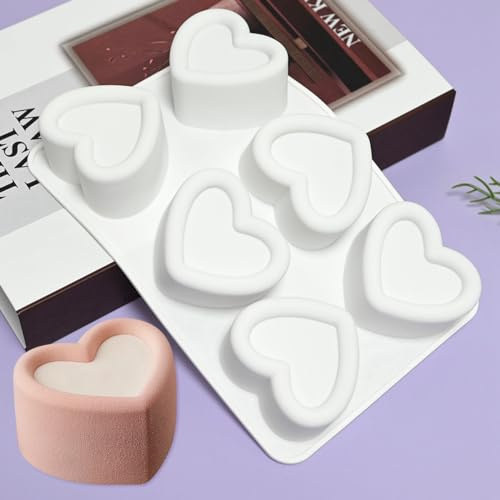 mostsom Moule à gâteau en forme de cœur pour la Saint-Valentin Moule en silicone pour mousse française Moule en silicone pour dessert au chocolat et gelée Outils de pâtisserie Moule à décorer pour