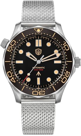 watchdives WD007 42mm Titanium NTTD Taucheruhr, PT5000 Automatikuhren 42mm Gewölbtes Saphirglas Armbanduhr 200m wasserdichte Uhr