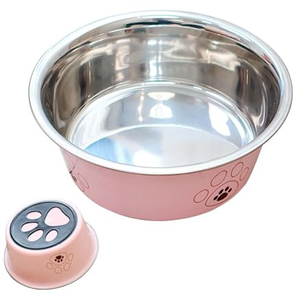 Cuencos para Perros de Acero Inoxidable,Acero Inoxidable Antideslizante para Alimentación | Plato de Comida Antideslizante para Perros - para Hogar Viaje Sala De Estar Y Mascotas Pequeñas Medianas Y