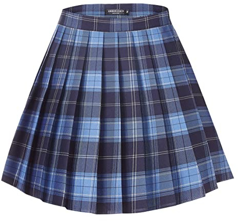 Urban CoCo Women's Uniforms Plaid Pleated Mini Skirt (#2, M)