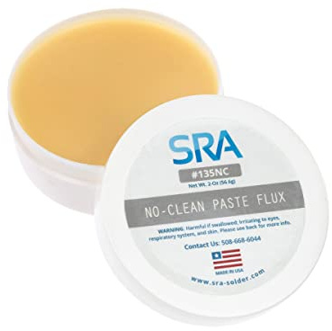 SRA Solder No-Clean Electronics Soldering Flux Paste, Safe for Lead and Lead Free Assembly. Non Acid Flux for Soldering Electronic Circuit Boards (PCBs) and Electrical Wire Tinning. USA Made (2oz Jar)