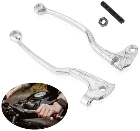 Tissting Motorrad Bremshebel, Premium Adjustable Brake Lever mit Ergonomischem Griff aus Bügeleisen für YZ80, YZ125, TW200, XT250, TT350, XT350, XT600, TT600, YZ490, YZ250, Fahrradbremse