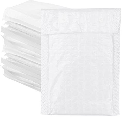12PCS White Poly Bubble Mailers A6 Padded Envelopes Bulk Bubble Lined Wrap Polymailer Bags for Shipping Packaging Mailing Self Seal?10x15cm?