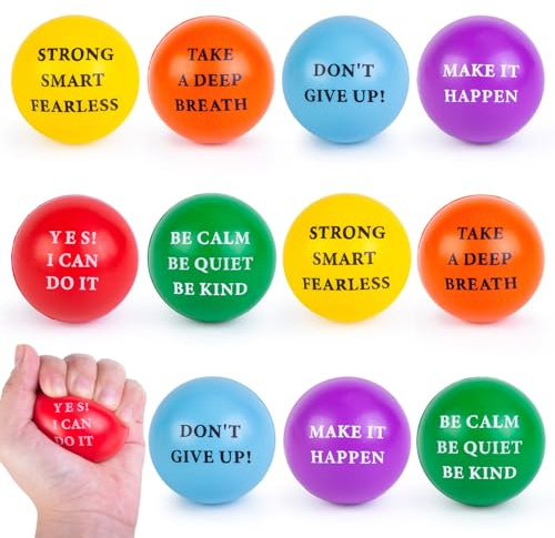 MCPINKY 12 PCS Stress Balls for Adults, Foam Motivational Squeeze Balls
