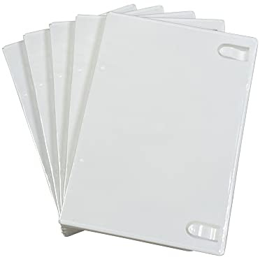 Maxtek 5 Pack Standard 14mm White Single Disc CD & DVD Cases with Outer Clear Artwork Insert Sleeve. Compatible for Nintendo Wii Discs.