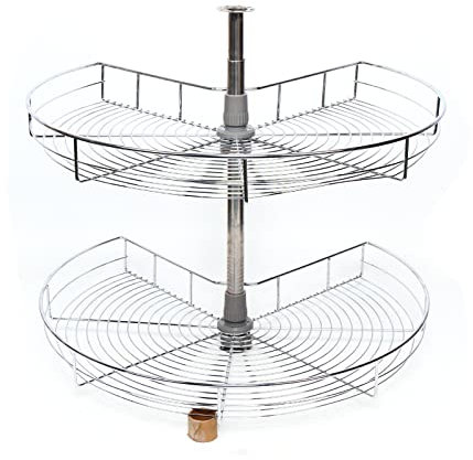 Vielrosse Schrank Karussell, Drehbeschlag Küche Drahtkorb 2 Etagen, 270° Ecke Eckschrank Beschlag Drehbeschlag Halbkreis von Ø710mm für Eckschrank Drehteller Unter Schrank