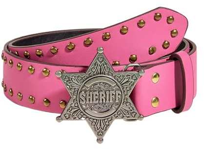 CWCYYDSYY Ceinture à rivets cloutés en forme d'étoile pour femmes, rose, Large