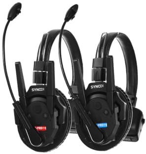 SYNCO XTalk Pro2 XPro X2 2.4GHz Wireless Headset Communication System Random Master Device 500m Operating Range Real-time Monitoring AI Noise Reduction Headset for Movie Shoot Live Show (2Pcs)