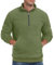 QIXING Fleece Pullover Herren Langarm Half Zip Sweatshirt Herren Ohne Kapuze Warm Soft Winter Pulli(Armee Grün, L)
