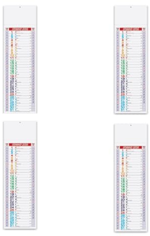 Cormar N° 4 PEZZI Calendario da Muro 2026, Festività Italiane Evidenziate, Planner Mensile, Carta Ecologica 100%, Spazio per Note sul Retro, per Casa e Ufficio