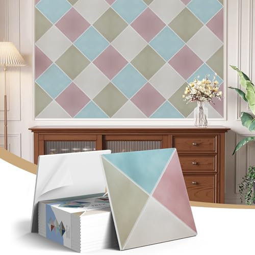JBER 12Pack Acoustic Panels, Self-Adhesive Sound Proofing Panels for Walls, 3D Retro Stylish Decorative Sound Absorption Brick Wall Panels for Studio, Home, Offices, 30×30×1cm, Pastel Harmony