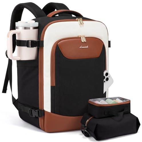 LOVEVOOK 40L Travel Backpack for Women Men, Large Carry on Backpack for Airplanes TSA Personal Item Travel Bag fits 15.6 Laptop, Waterproof Weekender Essentials Airline Approved with 2 Packing Cubes