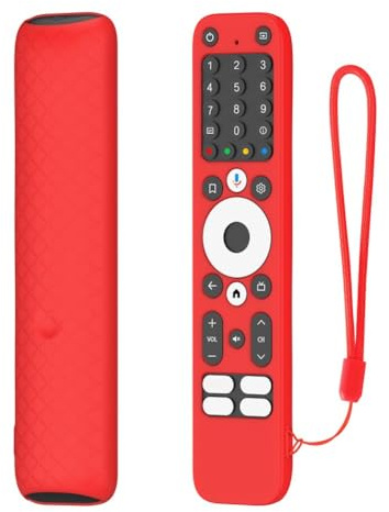 Skyddande fjärrkontrollfodral, lätt och stötsäker kontrollärm halkfri med snodd för homatics box R Plus fjärrkontroll (röd)