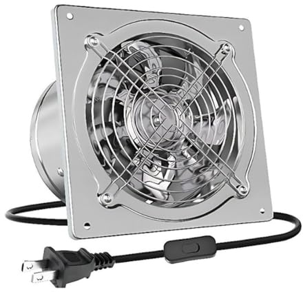 HYZHANHONG Ventilatore di Scarico da 6 Pollici, Ventilatore di Scarico da Cucina per Parete, Ventilatore da Bagno a Parete per Cucina, Officina, seminterrato (Argento)
