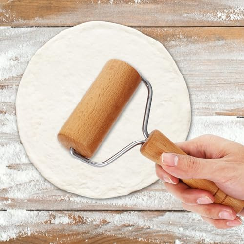 RASTKY Trädegrulle Kavel och Pizzarulle Träbakning Köksredskap Non Stick Pizzarulle (Stil 2)
