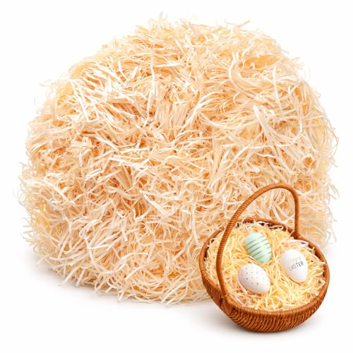 Festicy Erba Finta di Pasqua 2026 Color Bianco I 200g I Erba Sintetica in Rafia per Decorazioni Pasquali e Centrotavola I Ideale per Caccia alle Uova, Nidi Pasquali e Decorazioni Fai da Te