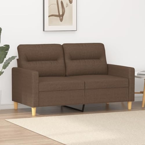 Ordellia 2-sitsig soffa, brun, 120 cm, tygstoppning, metallram, bekväm vardagsrumsmöbel för avslappnade timmar, hållbar och ventilerande
