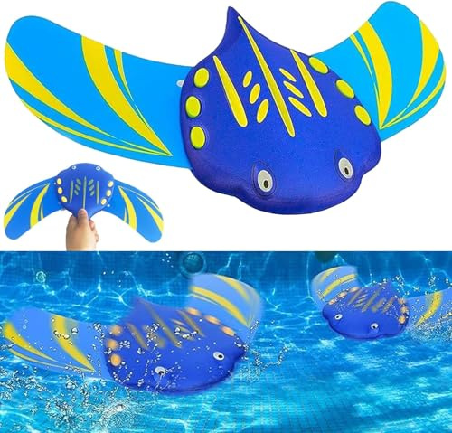 Quinliva Underwater Glider Toys for Kids, Water Powered Stingray Diving Pool Toys, Self-Propelled Swim Gliders with Adjustable Fins for Swimming Pool, Bath & Water Games, XXL 33 x 17 cm,