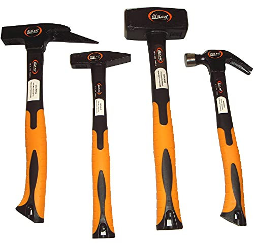 4 Hammer-Set 1000 g 600 g 430 g 300 g fieberglas Fäustel mit extra langer Griff Nagelzieher Universal-hammer Latthammer DIN 1041 Fiberglas Hämmer Satz Fiberglas griff vibrationsarm Hammer Satz
