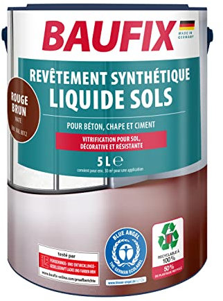 BAUFIX Boden-Flüssigkunststoff rotbraun, matt, 5 Liter, Beton- und Bodenfarbe, atmungsaktive Betonfarbe für außen und innen, für Beton/Estrich/Zement