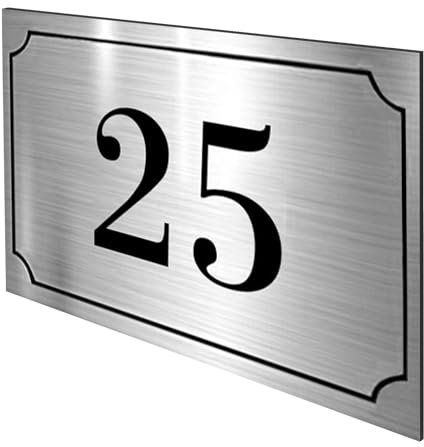 DECOHO - Numéro de boîte aux Lettres personnalisé Gravure Laser - Plaque PVC résistante Argent et Noir - Dimensions 12x8 cm adhésif 3M in - Argent