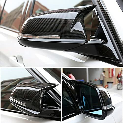 1 Paar Auto Spiegelkappen，Rückspiegelgehäuse，Abdeckungen Seitenspiegel，Tür Spiegelkappen für F20 F22 F23 F30 F31 F32 F33 F36 F87 M2 X1 E84（Carbon fiber sticker）