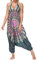 Nuofengkudu Damen Blumen Boho Jumpsuit V Ausschnitt Rückenfrei Overall Leichte Sommerkleid Playsuits Strandkleid Sommeroutfit Einheitsgröße S-Grüne Blume A