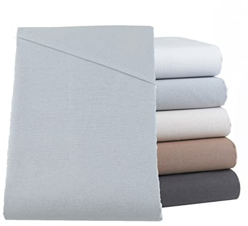 SHC by BaSaTex Betttuch Bettlaken Haushaltstuch Tischdecke Leintuch ohne Gummizug | 100% Baumwolle | 140x200 cm | Farbe: Silber