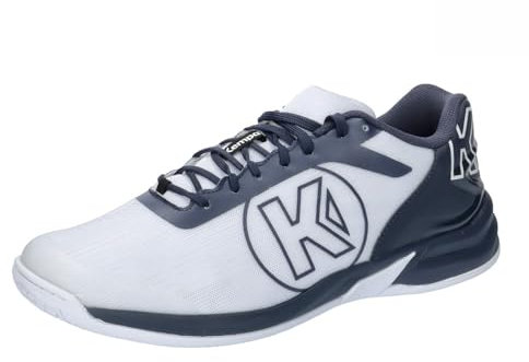 Kempa Unisex Attack Three 2.0 Game Changer Handballschuhe, Sportschuhe, Turnschuhe, Weiß Marine, 43 EU