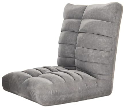 WIGSELBL Silla de piso plegable cómoda sofá para juegos, 6 posiciones, ajustable, acolchada, reclinable, para leer, jugar, relajarse (gris)